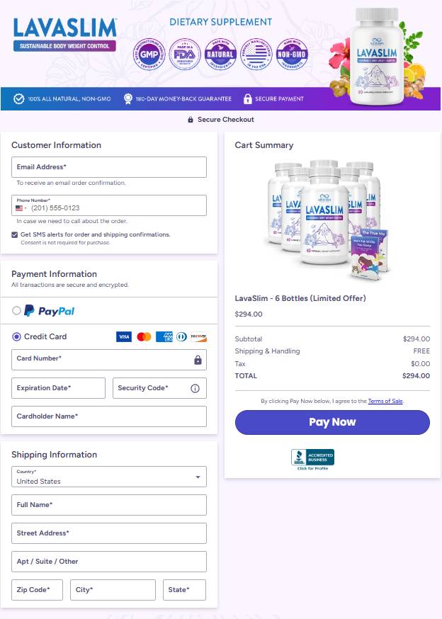 LavaSlim  - Secure checkout